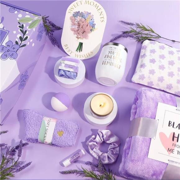 Birthday Gifts for Women, Self Care Gifts for Women, Relaxing Spa Gifts Basket - Picture 2 of 8
